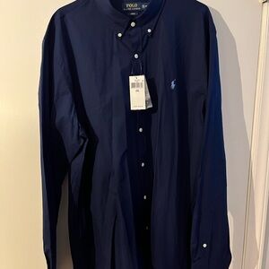 Polo by Ralph Lauren Men's Navy Blue sky blue horse logo Shirt